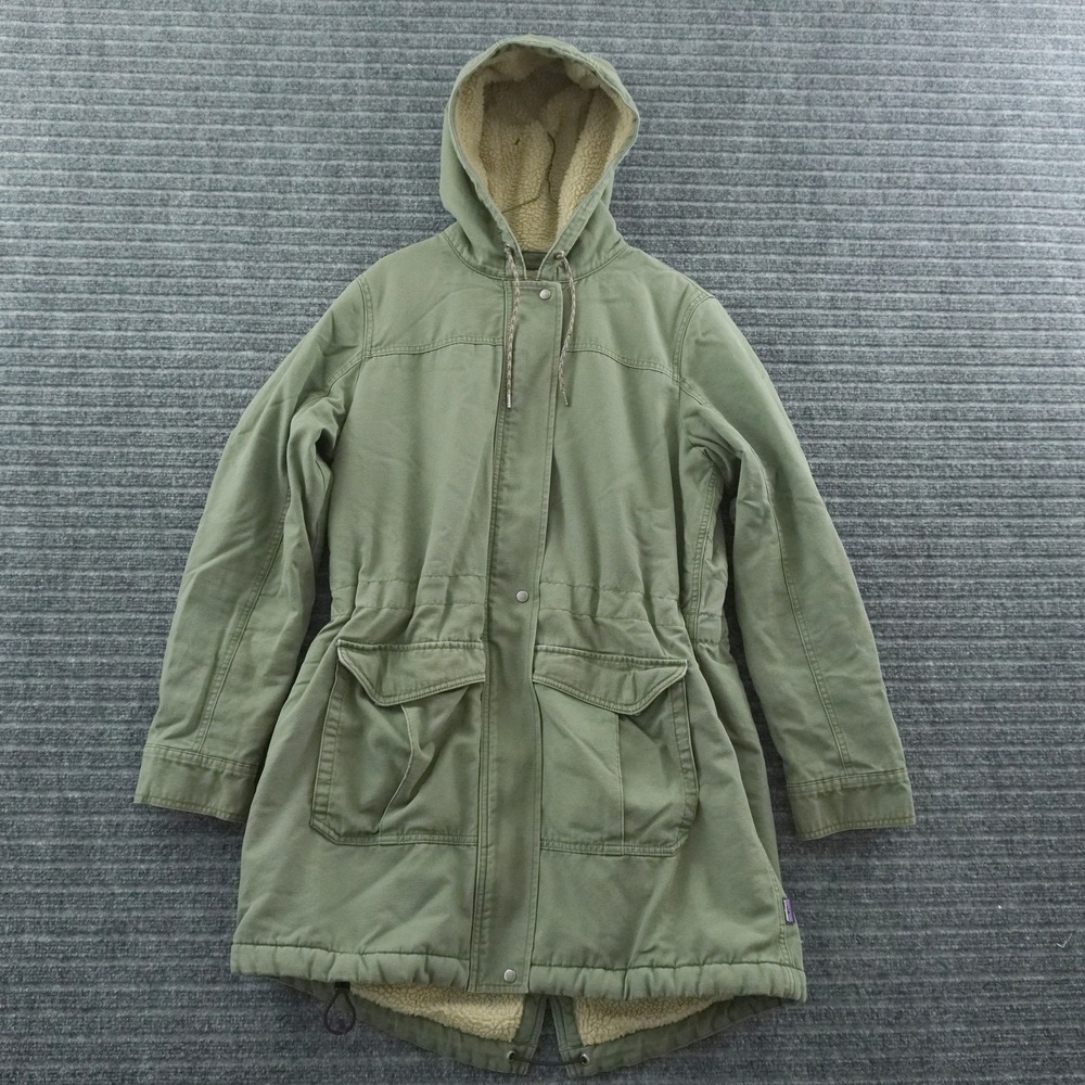 Patagonia Insulated Prairie Dawn Parka Womens L Green Fleece Lined Jacket